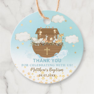 Noah's Ark Cute Animals Boy Baptism Christening  Favour Tags