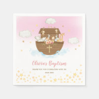 Noah's Ark Cute Animals Girl Baptism Christening 