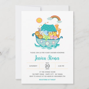 Noah's Ark Cute Baby Shower Invitation / Baptism