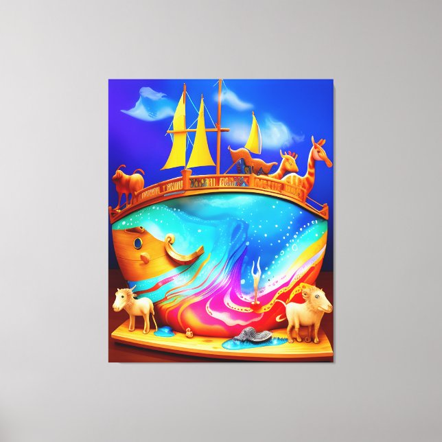 Noah's Ark Cute Child's  Canvas Print (Front)