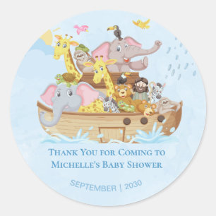 Noahs ark cute thank you favour classic round sticker
