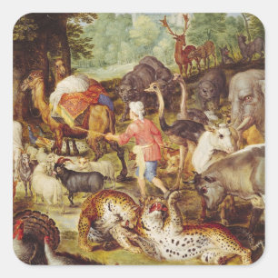 Noah's Ark, detail of the right hand side Square Sticker