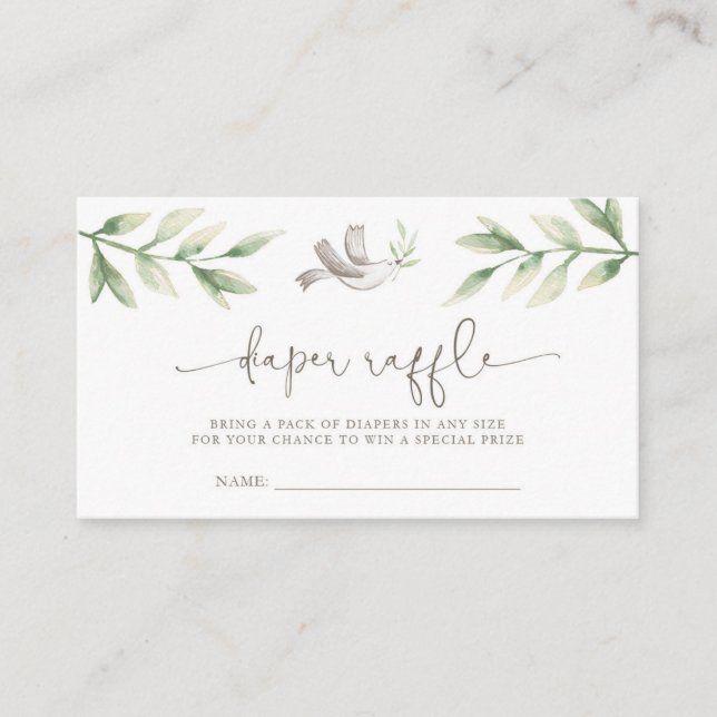 Noah's Ark Diaper Raffle Card (Front)