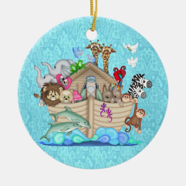 NOAHS ARK FIRST CHRISTMAS ORNAMENT PERSONALIZED (Front)