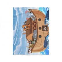 Noah's Ark Fleece Blanket for Kids
