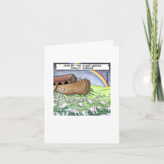 Noah's ark full of rabbits card (Front)