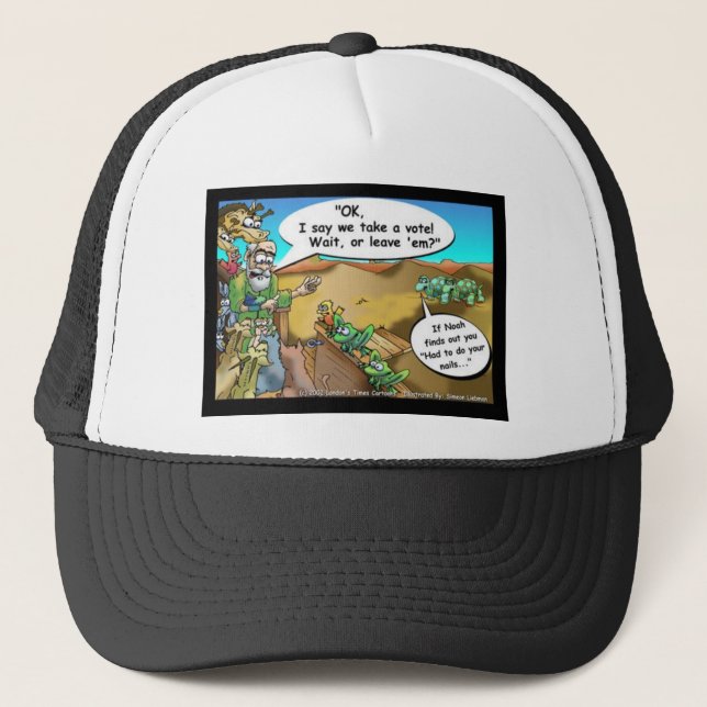"Noah's Ark" Funny Cartoon Tees Gifts Collectibles Trucker Hat (Front)