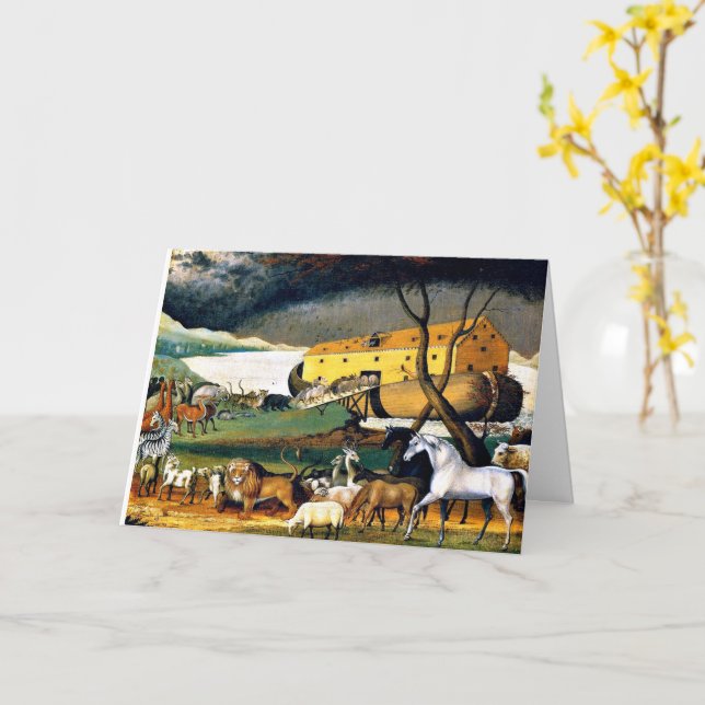Noah's Ark, Get Well Quickly, Card (Yellow Flower)