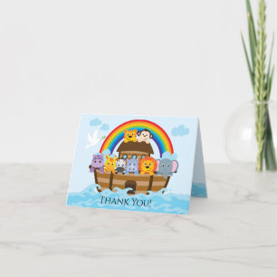 Noah's Ark Girls Baby Shower Thank You Note