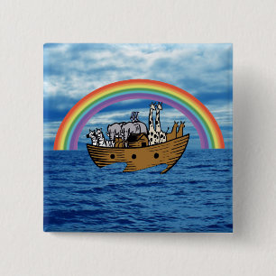 Noah's Ark - God's Rainbow Covenant 15 Cm Square Badge