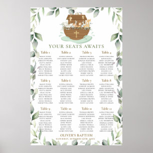 Noah's Ark Greenery Baptism Seating Chart
