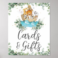 Noah's Ark Greenery Birthday Baby Cards and Gifts