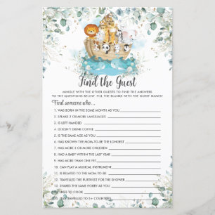 Noah's Ark Greenery Find the Guest Shower Game