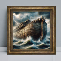 Noah's Ark in the Flood Christian Bible Story Art