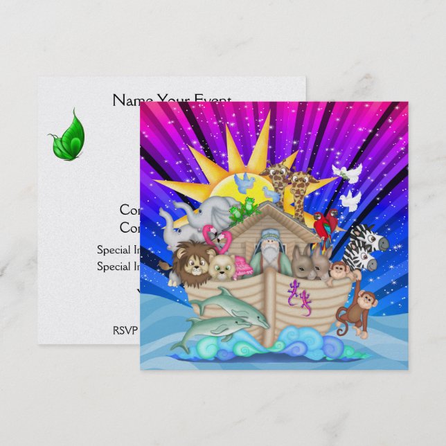 Noah's Ark Invitation (Front/Back)