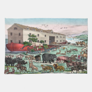"Noah's Ark" kitchen towel