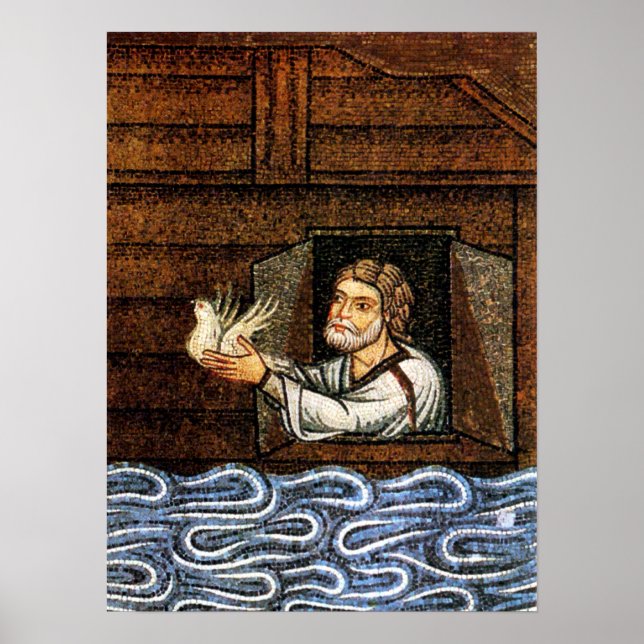 Noah's Ark Mosaic - Circa 1200 - Artist Unknown Poster (Front)