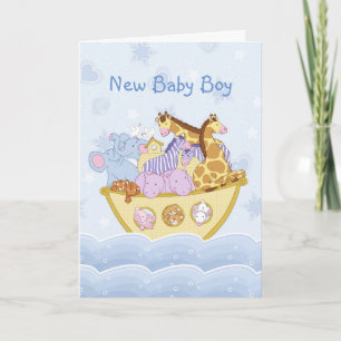 Noah's Ark New Baby Boy Card