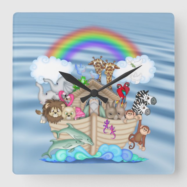 Noahs Ark Nursery Wall Clock (Front)