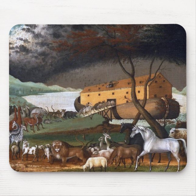 Noah's Ark - Painting by Edward Hicks - 1846 Mouse Mat (Front)
