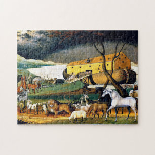 Noah's Ark, painting by Edward Hicks Jigsaw Puzzle