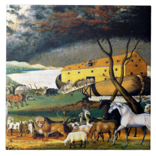 Noah's Ark, painting by Edward Hicks  Tile