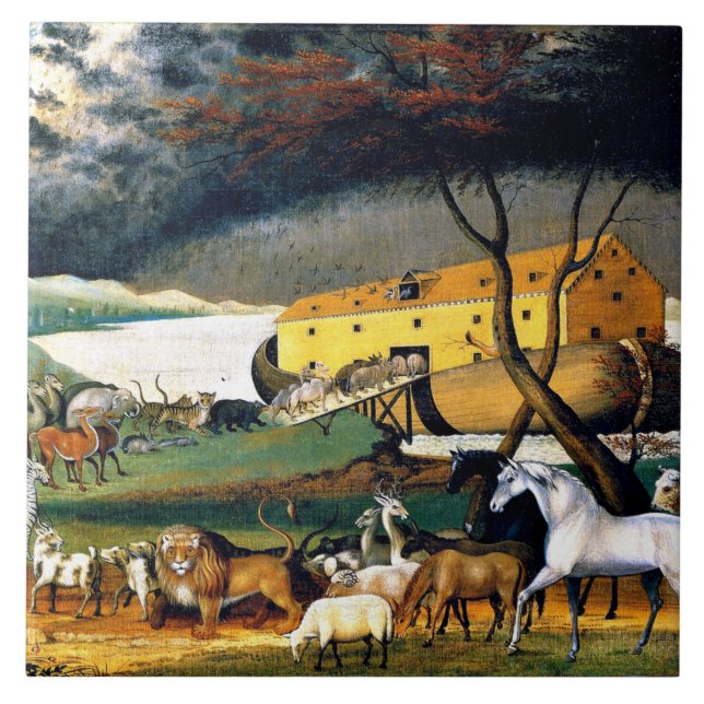 Noah's Ark, painting by Edward Hicks  Tile (Front)