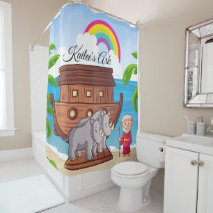 Noah's Ark Personalised Colourful Kids Bible Shower Curtain