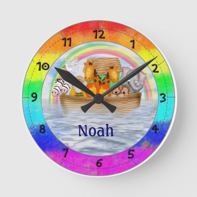 Noah's Ark Personalised Wall Clock (Front)