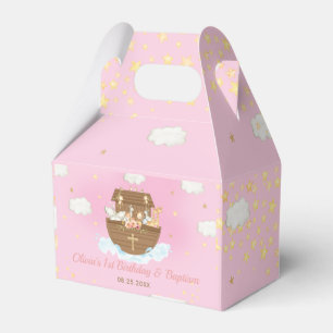 Noah's Ark Pink Girl Birthday Baptism Christening Favour Box
