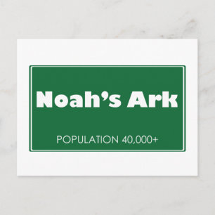 Noah's Ark Population Sign Postcard