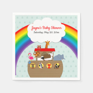 Noah's Ark Rainbow Baby Shower Napkin