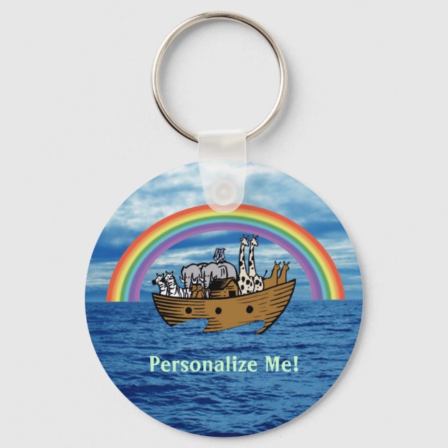 Noah's Ark & Rainbow Key Ring (Front)