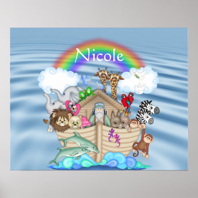 NOAHS ARK Rainbow NURSERY DECORATION Poster (Front)