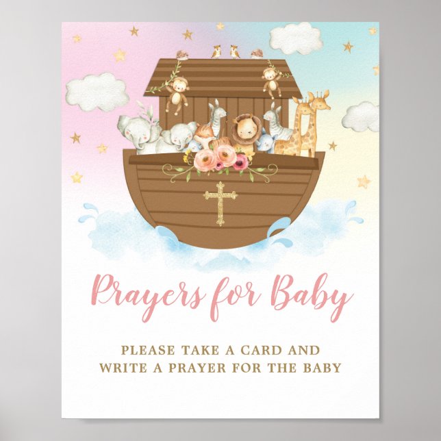 Noah's Ark Rainbow Prayers for Baby Sign (Front)