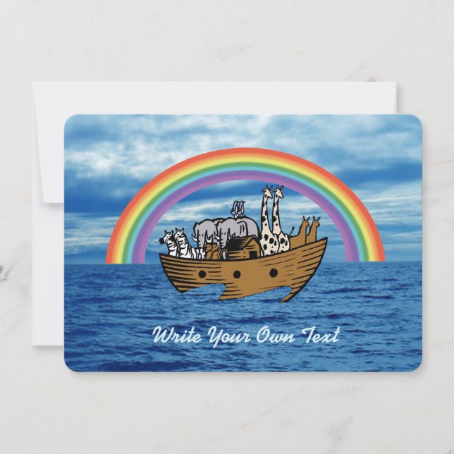 Noah's Ark & Rainbow - Write Your Own Text (Front)