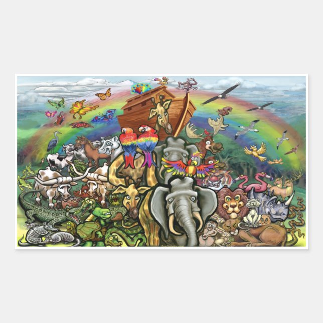 Noah's Ark Rectangular Sticker (Front)