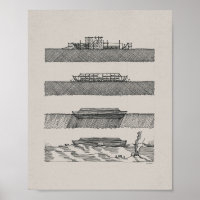 Noah's Ark Sketches - Bible Art, Nautical Wall