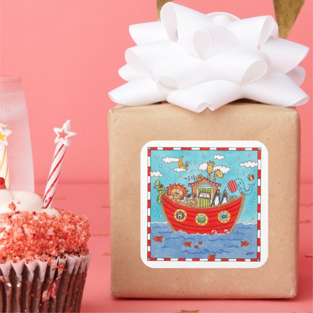 Noah's Ark Square Sticker (Party)