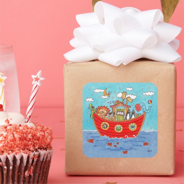 Noah's Ark Square Sticker (Party)