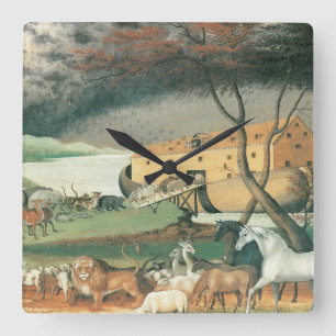 Noahs Ark Square Wall Clock
