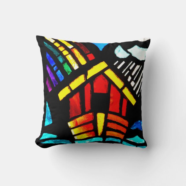 Noah's Ark Throw Pillow (Front)