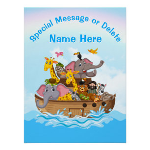 Noah's Ark Wall Art, Christian Nursery Wall Decor, Poster