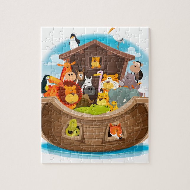 Noah's Ark With Jungle Animals Jigsaw Puzzle (Vertical)