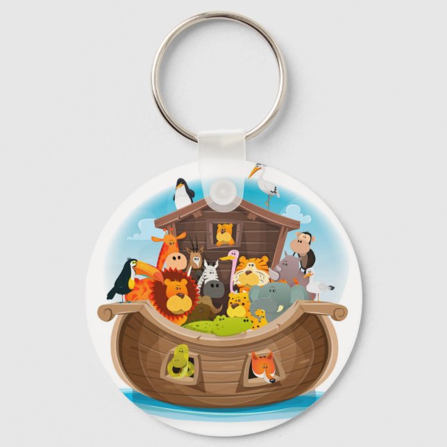 Noah's Ark With Jungle Animals Key Ring (Front)