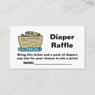Noah's Art Cute Baby Shower Diaper Raffle Enclosure Card