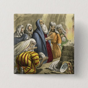 Noah's Sacrifice on Leaving the Ark, from a bible 15 Cm Square Badge