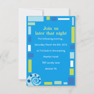 NOAH'S WAVES Bar Bat Mitzvah Reception Card