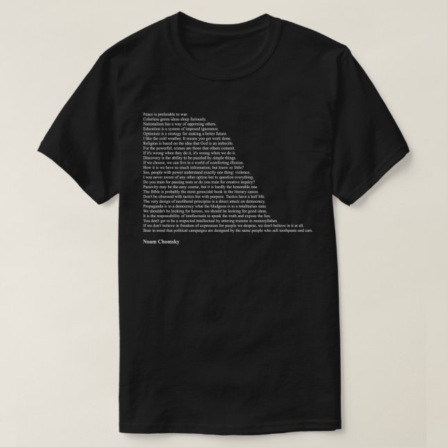 Noam Chomsky Quotes 2 T-Shirt (Design Front)