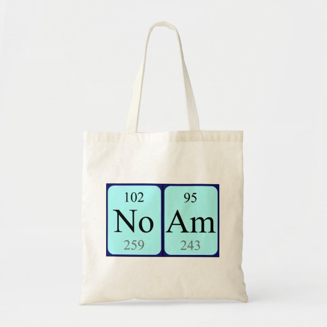 Noam periodic table name tote bag (Front)